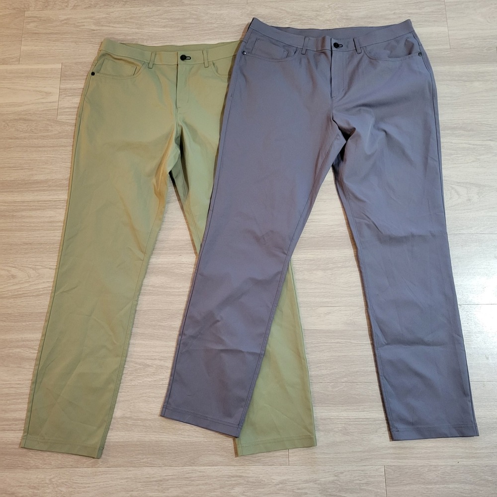 Public Rec Work to Play Pants 36x34 Blue Olive Green 2 Pairs Golf Performance